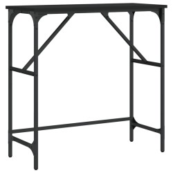 vidaXL Mesa consola madera de ingeniería negra 75x32x75 cm