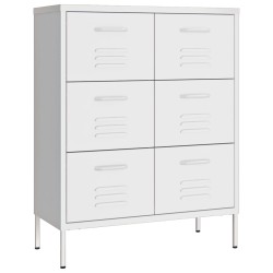 vidaXL Armario de almacenamiento acero blanco 80x35x101,5 cm 