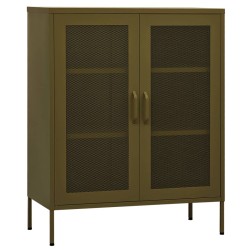 vidaXL Armario de almacenamiento acero verde oliva 80x35x101,5 cm
