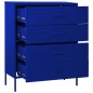 vidaXL Armario de cajones de acero azul oscuro 80x35x101,5 cm vidaXL Armario de cajones de acero azul oscuro 80x35x101,5 cm