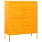 vidaXL Armario de cajones de acero amarillo mostaza 80x35x101,5 cm