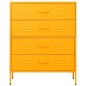 vidaXL Armario de cajones de acero amarillo mostaza 80x35x101,5 cm