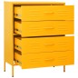 vidaXL Armario de cajones de acero amarillo mostaza 80x35x101,5 cm