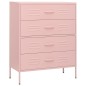 vidaXL Armario de cajones de acero rosa 80x35x101,5 cm vidaXL Armario de cajones de acero rosa 80x35x101,5 cm