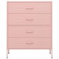 vidaXL Armario de cajones de acero rosa 80x35x101,5 cm vidaXL Armario de cajones de acero rosa 80x35x101,5 cm