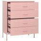 vidaXL Armario de cajones de acero rosa 80x35x101,5 cm vidaXL Armario de cajones de acero rosa 80x35x101,5 cm
