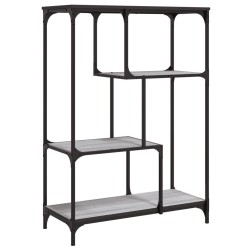 vidaXL Estantería madera de ingeniería y acero Sonoma gris 81x36x115cm