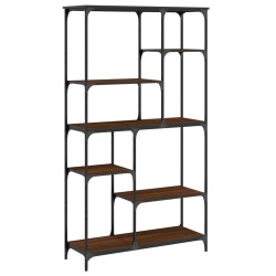 vidaXL Estantería madera ingeniería acero roble marrón 99x35,5x176 cm
