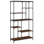vidaXL Estantería madera ingeniería acero roble marrón 99x35,5x176 cm vidaXL Estantería madera ingeniería acero roble marrón 99x35,5x176 cm