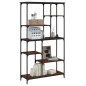 vidaXL Estantería madera ingeniería acero roble marrón 99x35,5x176 cm vidaXL Estantería madera ingeniería acero roble marrón 99x35,5x176 cm