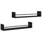 vidaXL Estantes de pared con barras 2 unidades negro 80x16x14 cm vidaXL Estantes de pared con barras 2 unidades negro 80x16x14 cm
