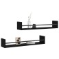 vidaXL Estantes de pared con barras 2 unidades negro 80x16x14 cm vidaXL Estantes de pared con barras 2 unidades negro 80x16x14 cm