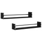 vidaXL Estantes de pared con barras 2 unidades negro 80x16x14 cm vidaXL Estantes de pared con barras 2 unidades negro 80x16x14 cm
