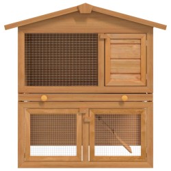 vidaXL Casa de animales pequeños jaula conejera 3 puertas madera 