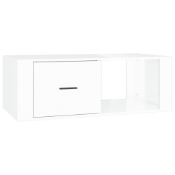 vidaXL Mesa de centro madera contrachapada blanco brillo 100x50,5x35cm
