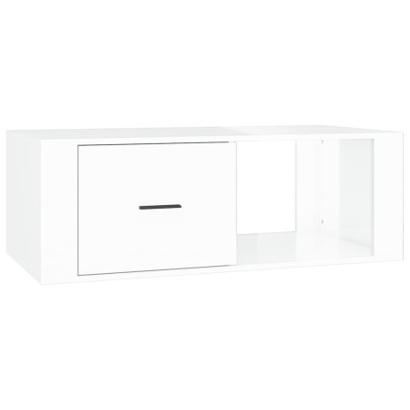 vidaXL Mesa de centro madera contrachapada blanco brillo 100x50,5x35cm