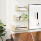 vidaXL Estantes pared con barras 3 pzas madera ingeniería roble Sonoma vidaXL Estantes pared con barras 3 pzas madera ingeniería roble Sonoma