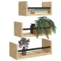 vidaXL Estantes pared con barras 3 pzas madera ingeniería roble Sonoma vidaXL Estantes pared con barras 3 pzas madera ingeniería roble Sonoma