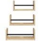 vidaXL Estantes pared con barras 3 pzas madera ingeniería roble Sonoma vidaXL Estantes pared con barras 3 pzas madera ingeniería roble Sonoma