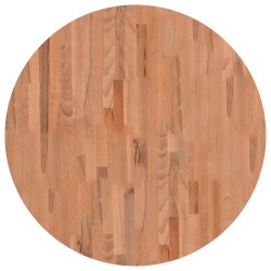 vidaXL Tablero redondo de madera maciza de haya Ø80x2,5 cm