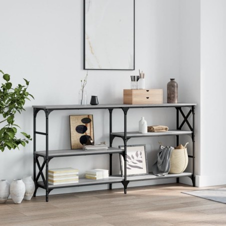vidaXL Mesa consola madera de ingeniería gris Sonoma 150x29x76,5 cm