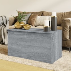 vidaXL Baúl de almacenaje madera contrachapada gris Sonoma 84x42x46 cm