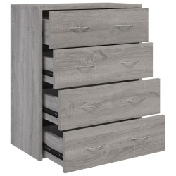 vidaXL Aparador con 4 cajones gris Sonoma 60x30,5x71 cm