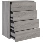 vidaXL Aparador con 4 cajones gris Sonoma 60x30,5x71 cm vidaXL Aparador con 4 cajones gris Sonoma 60x30,5x71 cm