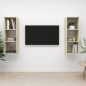 vidaXL Muebles de salón de pared 2 pzas madera ingeniería roble Sonoma