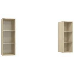 vidaXL Muebles de salón de pared 2 pzas madera ingeniería roble Sonoma