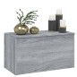 vidaXL Baúl de almacenaje madera contrachapada gris Sonoma 84x42x46 cm vidaXL Baúl de almacenaje madera contrachapada gris Sonoma 84x42x46 cm