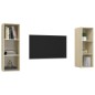 vidaXL Muebles de salón de pared 2 pzas madera ingeniería roble Sonoma