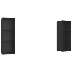 vidaXL Muebles de salón de pared 2 piezas madera ingeniería negro