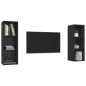 vidaXL Muebles de salón de pared 2 piezas madera ingeniería negro
