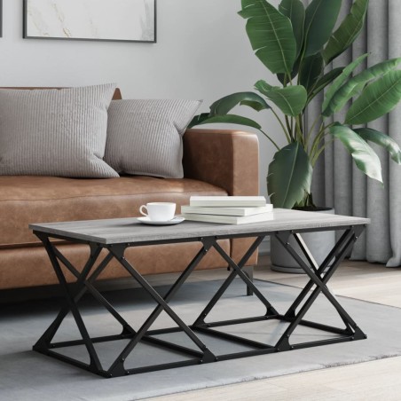 vidaXL Mesa de centro madera de ingeniería gris Sonoma 100x49x40 cm