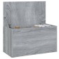 vidaXL Baúl de almacenaje madera contrachapada gris Sonoma 84x42x46 cm vidaXL Baúl de almacenaje madera contrachapada gris Sonoma 84x42x46 cm