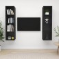 vidaXL Muebles de salón de pared 2 piezas madera de ingeniería negro