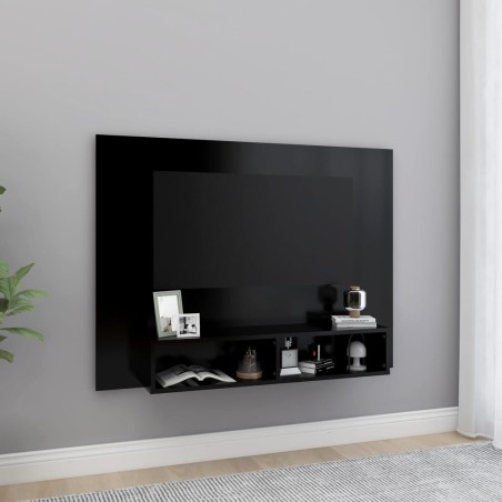 vidaXL Mueble de TV de pared madera contrachapada negro 120x23,5x90 cm