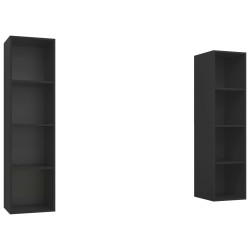 vidaXL Muebles de salón de pared 2 piezas madera de ingeniería negro