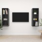 vidaXL Muebles de salón de pared 2 pzas madera ingeniería gris brillo vidaXL Muebles de salón de pared 2 pzas madera ingeniería gris brillo