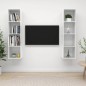 vidaXL Muebles de salón de pared 2 pzs madera ingeniería blanco brillo vidaXL Muebles de salón de pared 2 pzs madera ingeniería blanco brillo