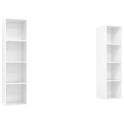 vidaXL Muebles de salón de pared 2 pzs madera ingeniería blanco brillo