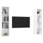 vidaXL Muebles de salón de pared 2 pzs madera ingeniería blanco brillo vidaXL Muebles de salón de pared 2 pzs madera ingeniería blanco brillo