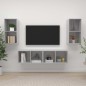 vidaXL Muebles de salón de pared 4 pzs madera ingeniería gris hormigón vidaXL Muebles de salón de pared 4 pzs madera ingeniería gris hormigón