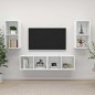 vidaXL Muebles de salón de pared 4 piezas blanco y roble Sonoma vidaXL Muebles de salón de pared 4 piezas blanco y roble Sonoma