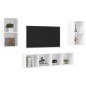 vidaXL Muebles de salón de pared 4 piezas blanco y roble Sonoma vidaXL Muebles de salón de pared 4 piezas blanco y roble Sonoma