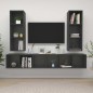 vidaXL Muebles de salón de pared 4 piezas madera de ingeniería gris