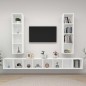 vidaXL Muebles de salón de pared 4 piezas madera de ingeniería blanco