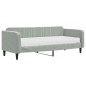 vidaXL Sofá cama con colchón terciopelo gris claro 90x200 cm vidaXL Sofá cama con colchón terciopelo gris claro 90x200 cm