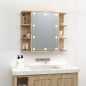 vidaXL Mueble con espejo y luces LED roble Sonoma 70x16,5x60 cm vidaXL Mueble con espejo y luces LED roble Sonoma 70x16,5x60 cm